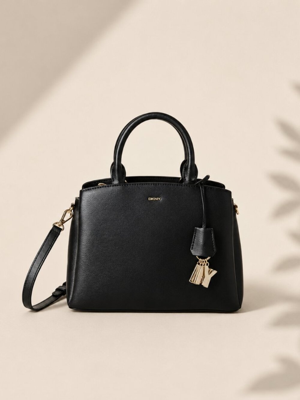 DKNY Paige Satchel Crossbody Black Bag with Convertible Strap
